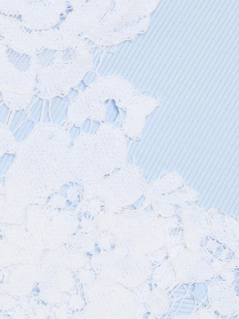 Women's Paige Lace Combo T-Shirt - Light Blue White 7