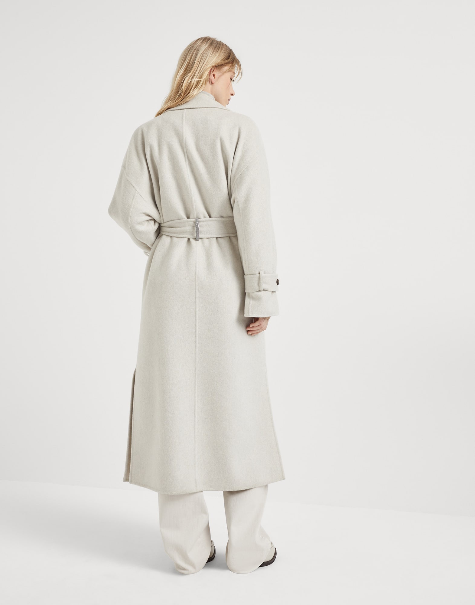 Hand-crafted coat in cashmere double beaver cloth with monili - 2