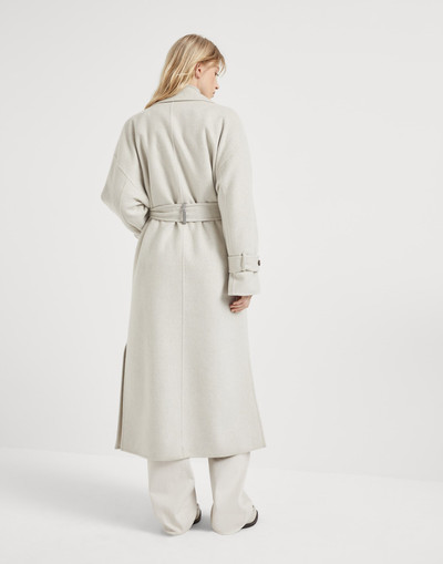 Brunello Cucinelli Hand-crafted coat in cashmere double beaver cloth with monili outlook