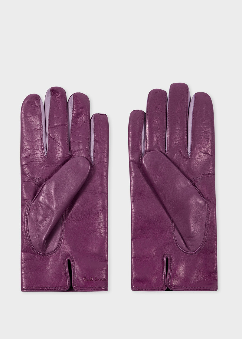 Paul Smith Purple Leather Gloves outlook