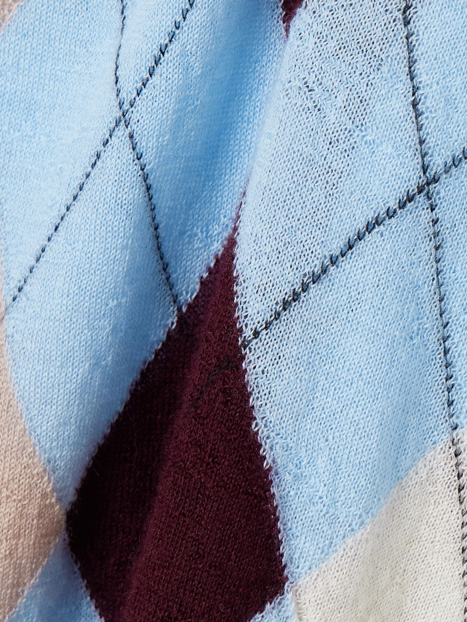 Anders argyle cashmere and mohair-blend sweater Blue - 6