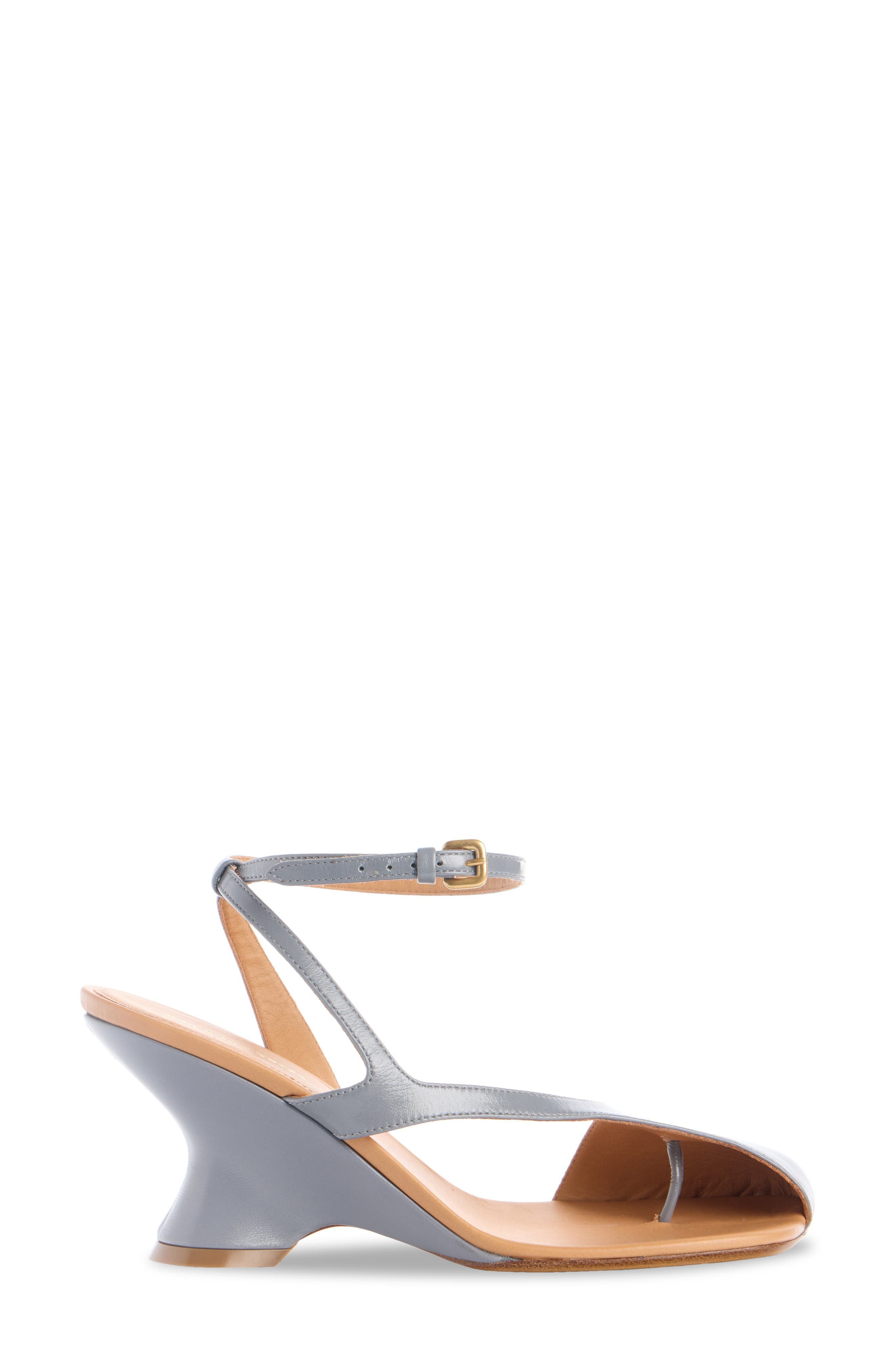 Dries Van Noten Dented Wedge Ankle Strap Sandal in Grey 802 at Nordstrom - 3