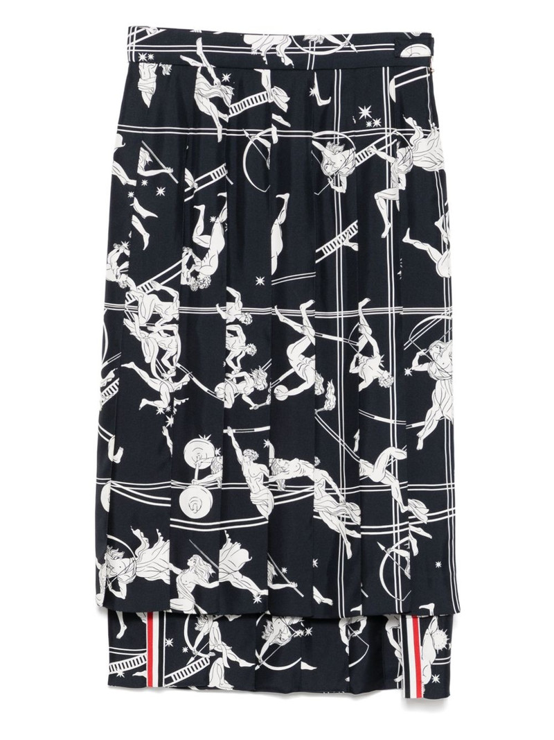 below-knee dropped-back pleated skirt 1