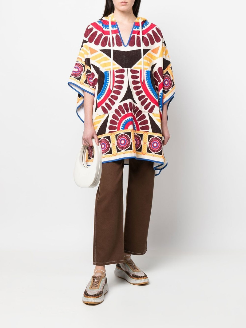 La DoubleJ Terry abstract-print poncho outlook