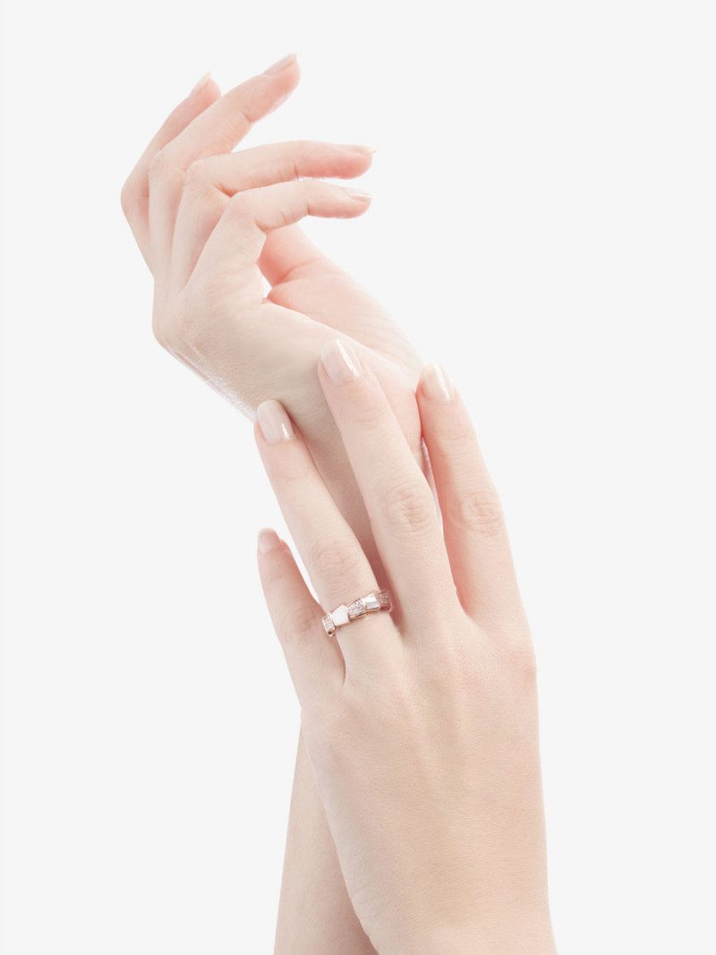 BVLGARI Serpenti 18ct rose-gold and diamond ring outlook