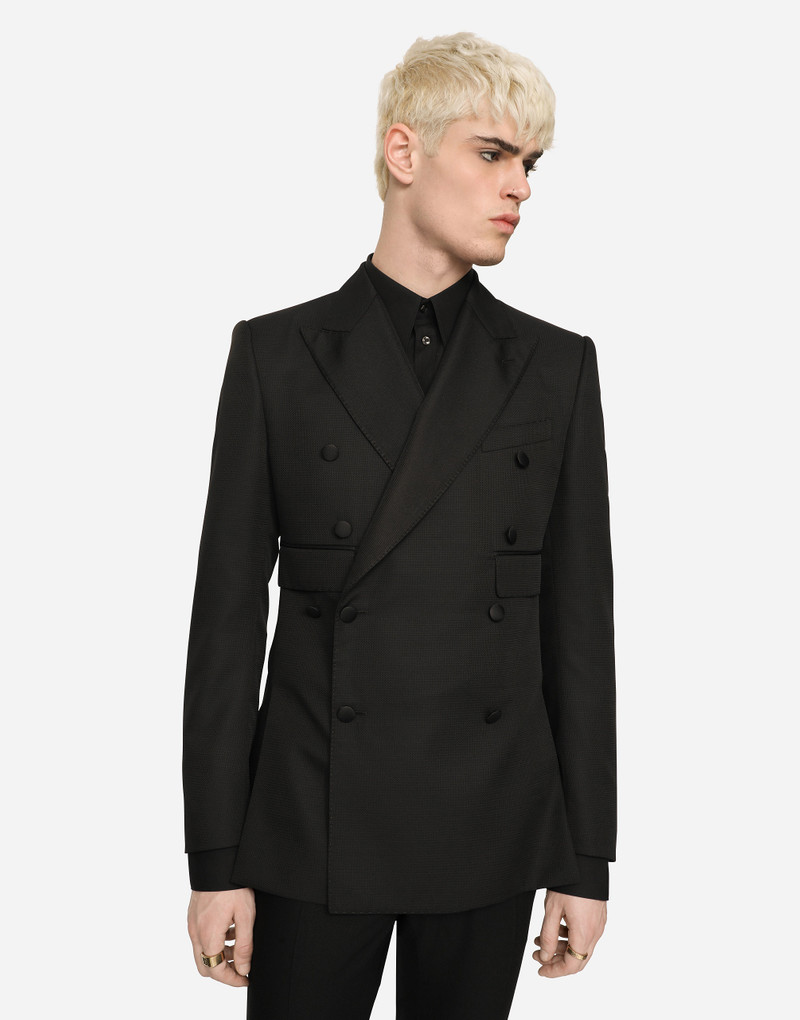 Dolce & Gabbana Double-breasted micro-patterned Sicilia-fit tuxedo jacket outlook