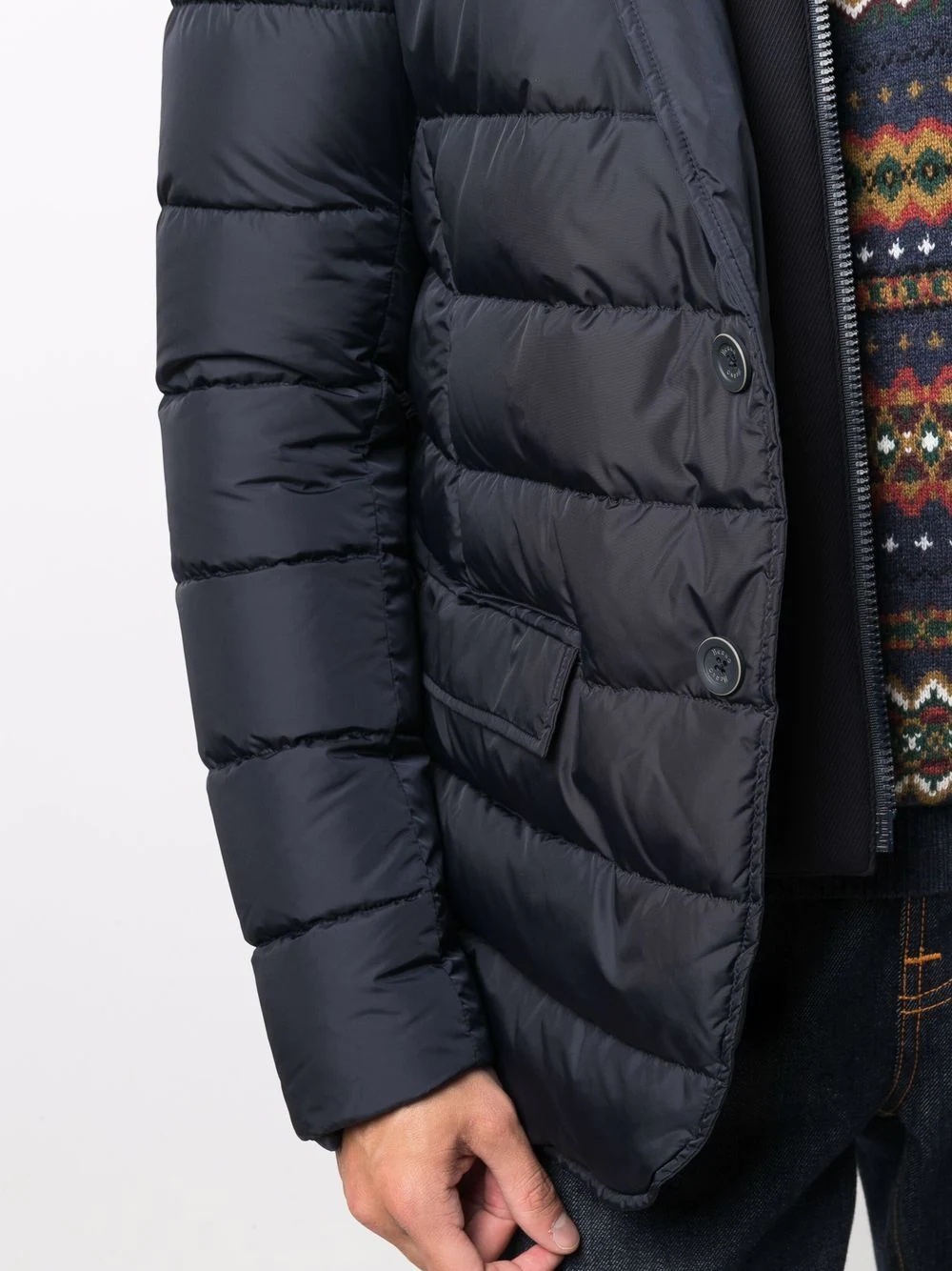 padded button-up down jacket - 5