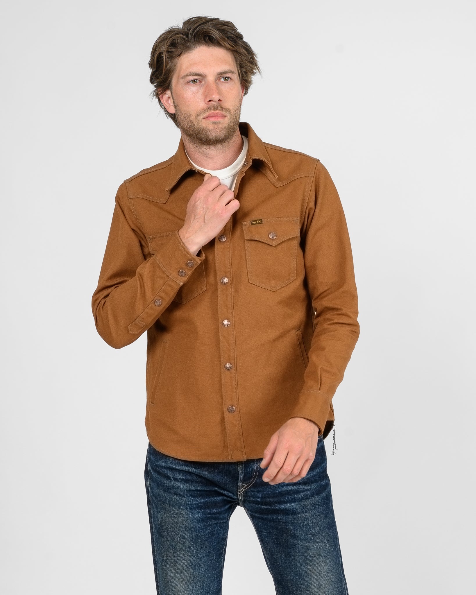 17OZ COTTON DUCK CPO SHIRT - BROWN - 2