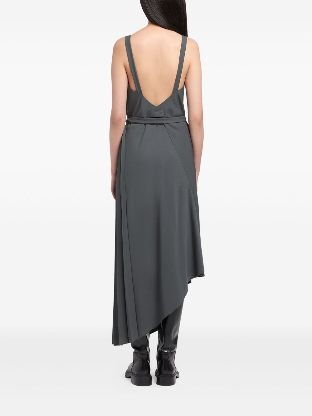 asymmetric wrap midi dress - 3
