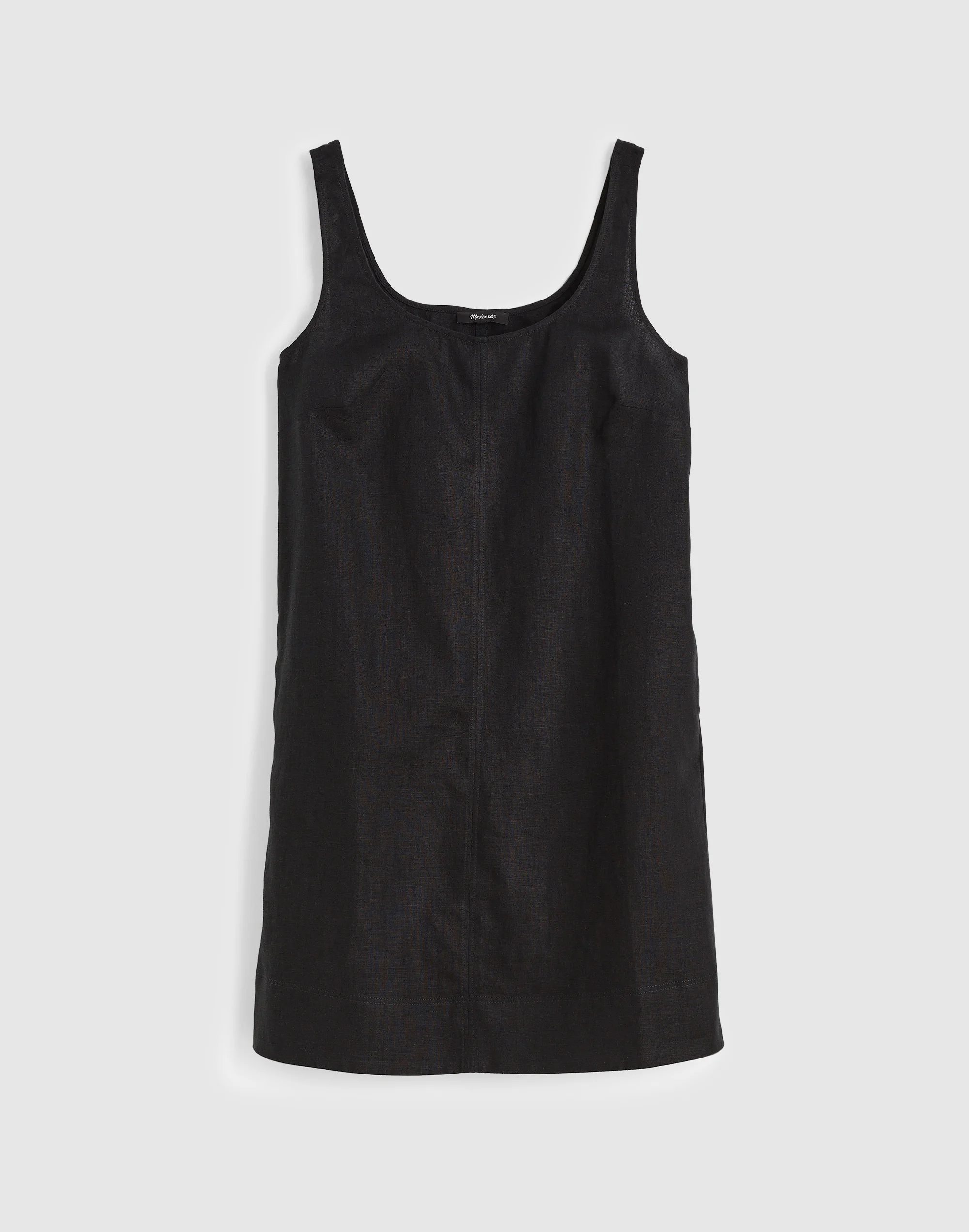Scoopneck Mini Shift Dress in 100% Linen - 1