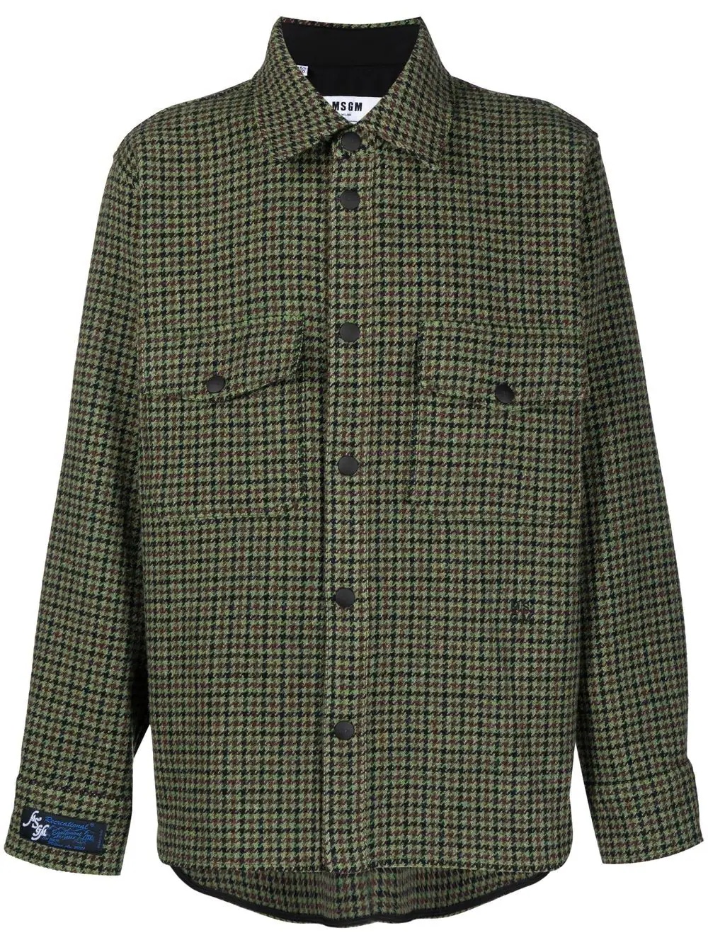 herringbone check-pattern shirt - 1