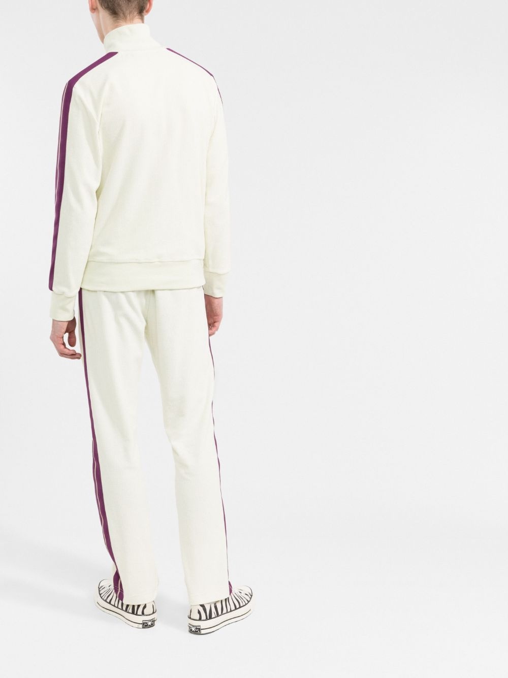 side-stripe corduroy track pants - 4