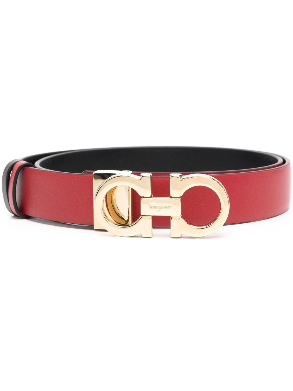 Gancini-buckle calf leather belt - 1