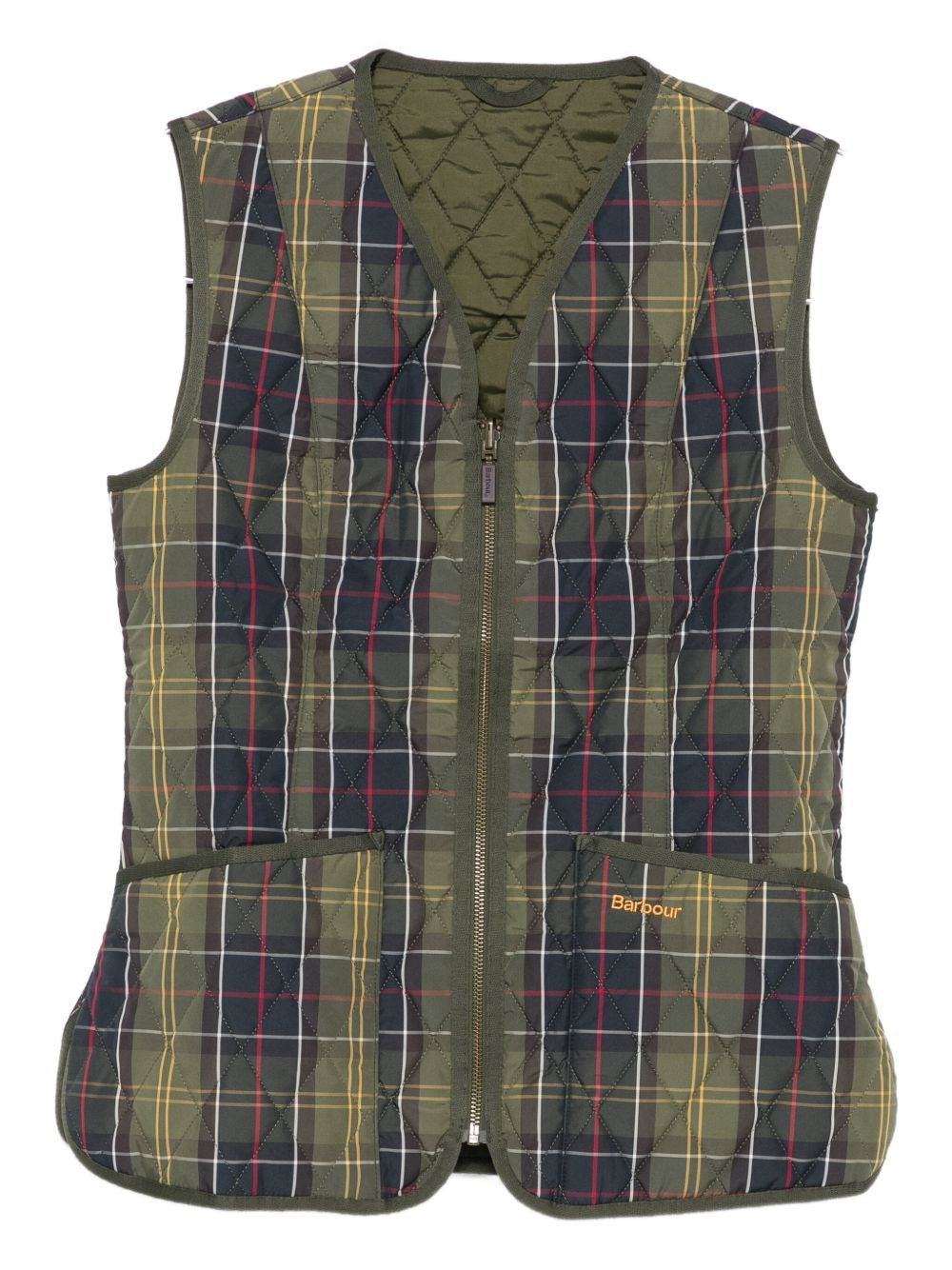 quilted tartan gilet - 1