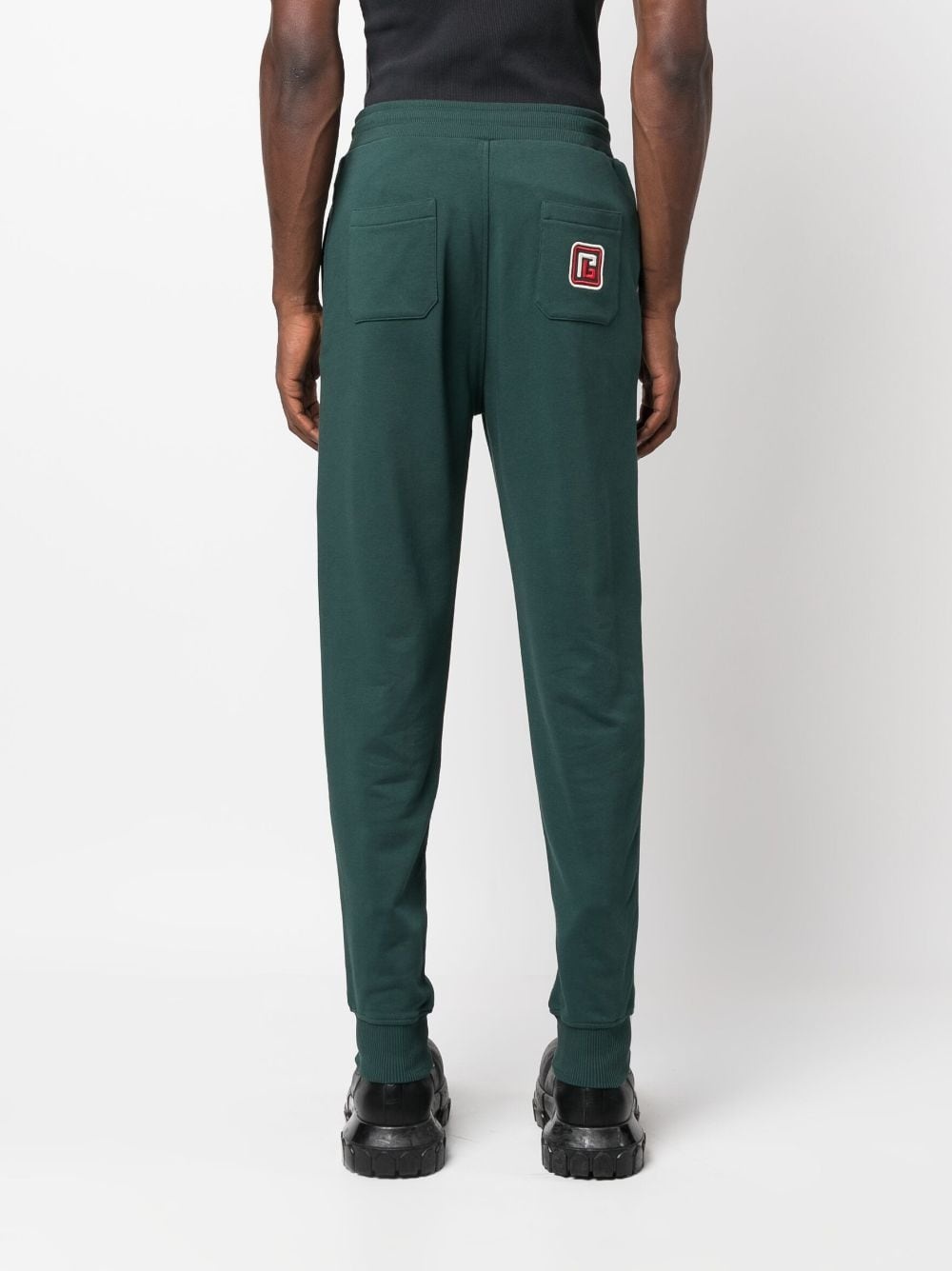 logo-patch cotton track pants - 4