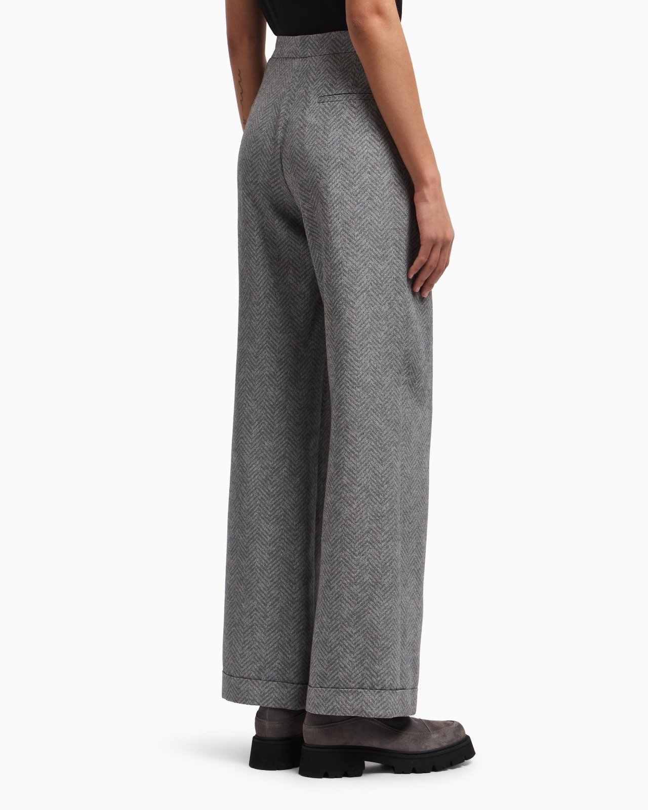 ICON CHEVRON VISCOSE-BLEND TROUSERS - 3