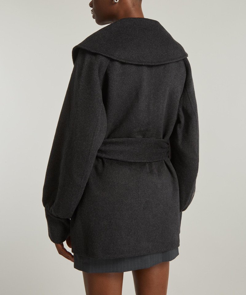 Grey Wool Collar Jacket 4