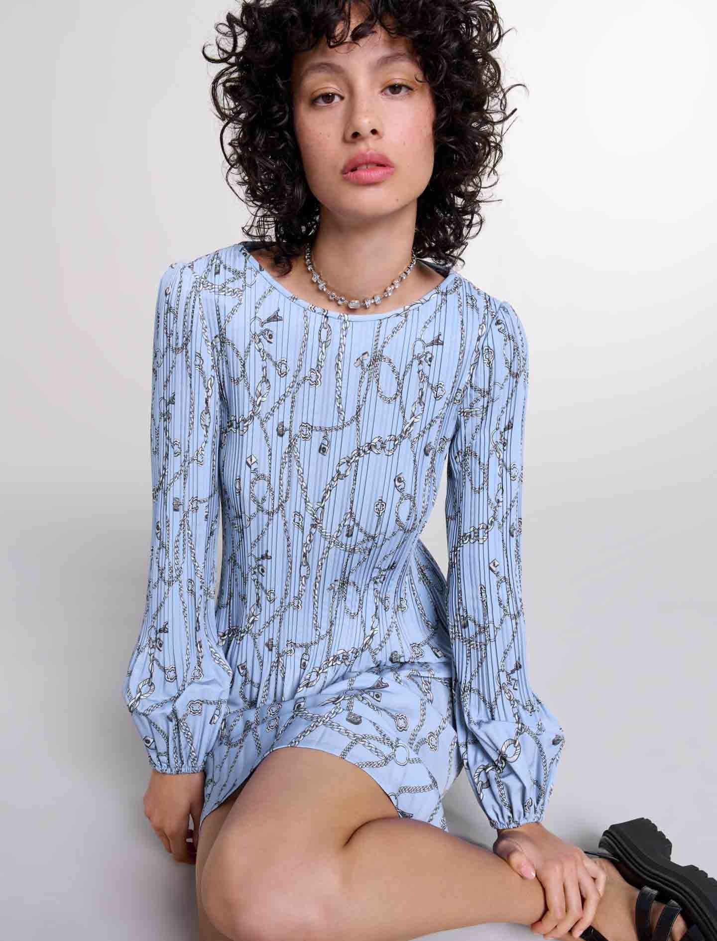 Patterned pleated dress - 5
