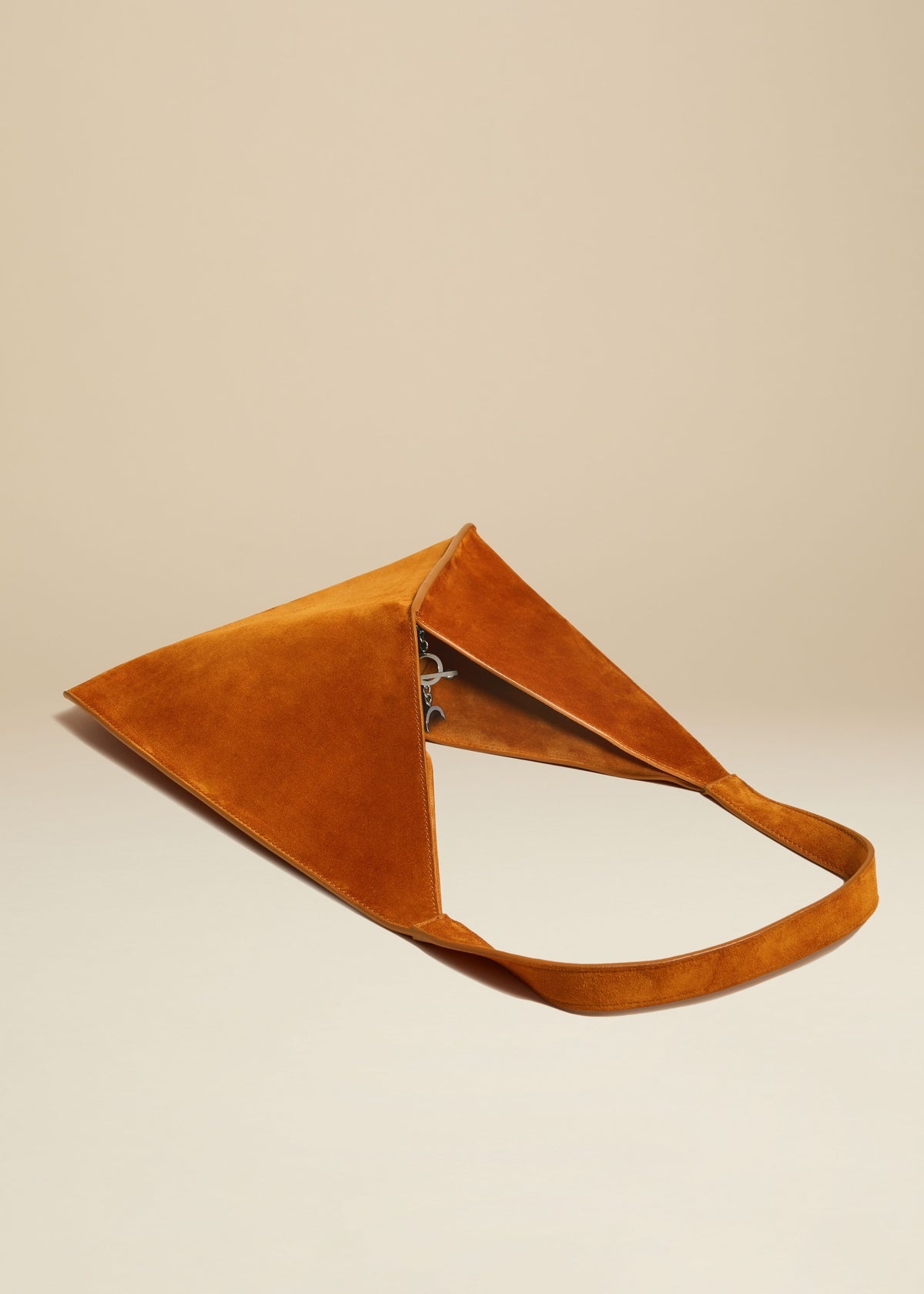 The Small Sara Tote in Caramel Suede - 3