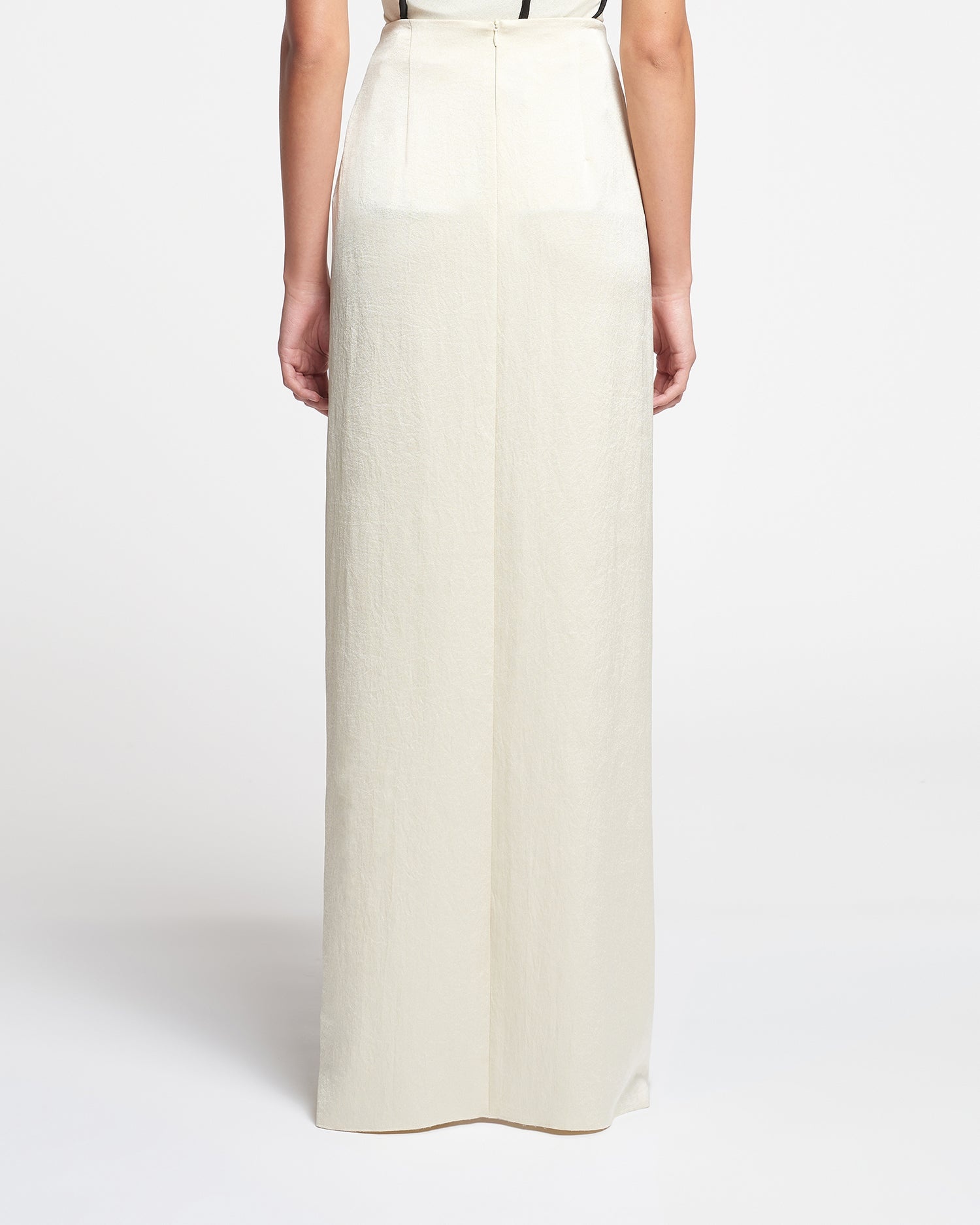 Draped Crisp-Satin Maxi Skirt - 4
