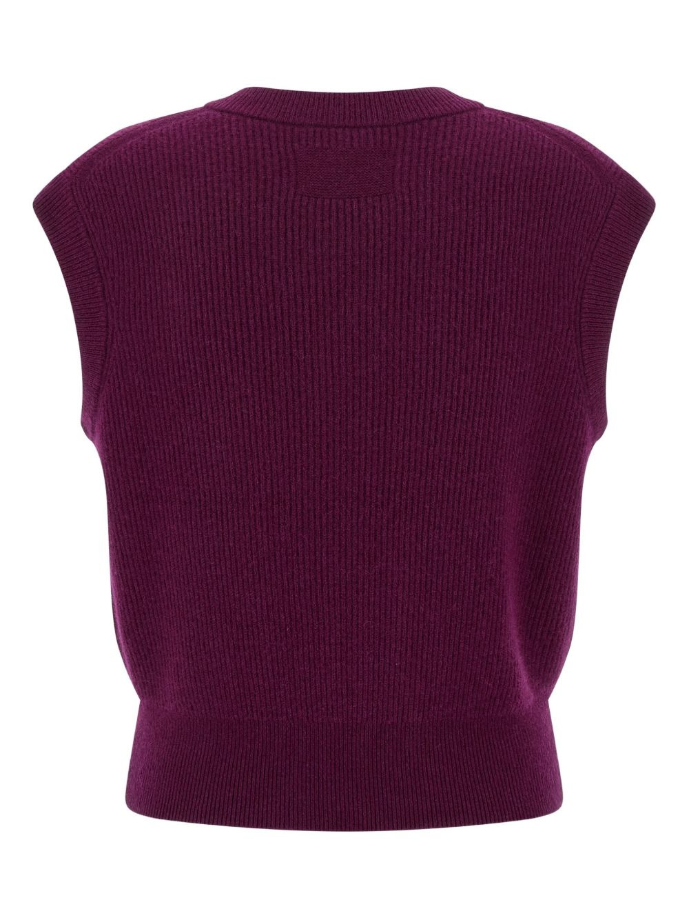 ribbed V-neck vest - 2