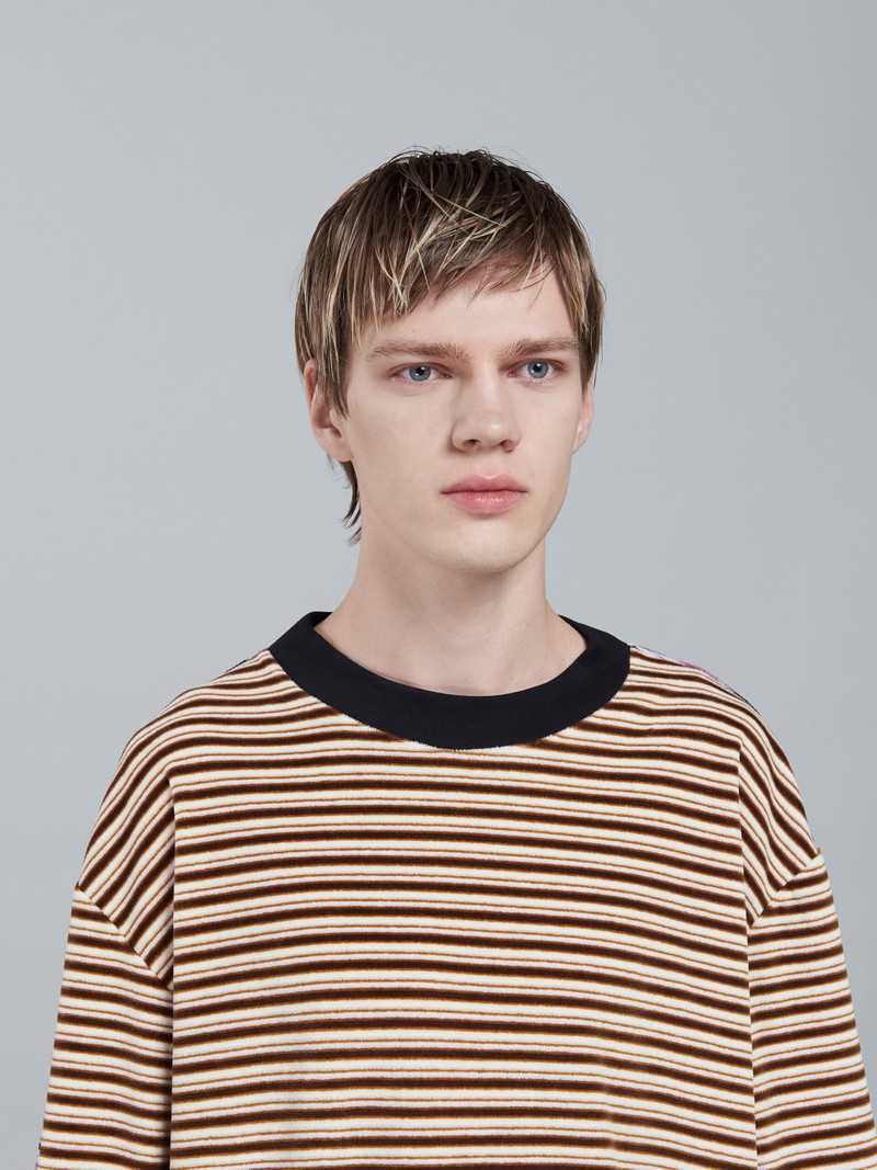 STRIPED VELOUR LONG-SLEEVED T-SHIRT 4