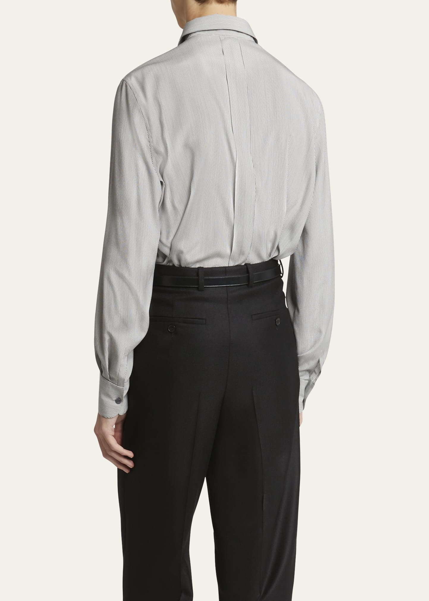 Men's Micro-Striped Silk Sport Shirt - 3
