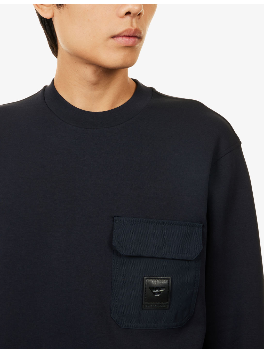 Logo-Patch Long-Sleeves Cotton-Jersey Sweatshirt - 5