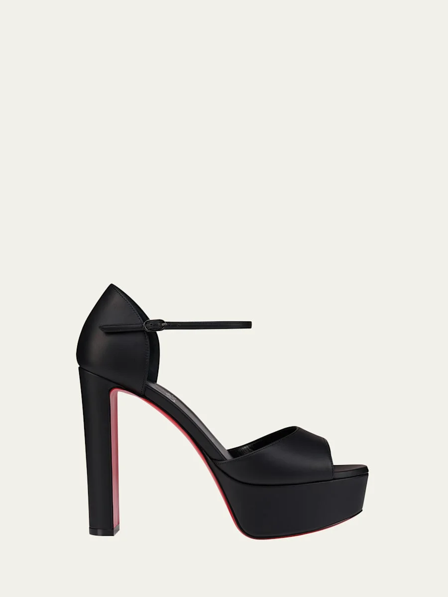 Sandaloo Leather Red Sole Platform Sandals - 1