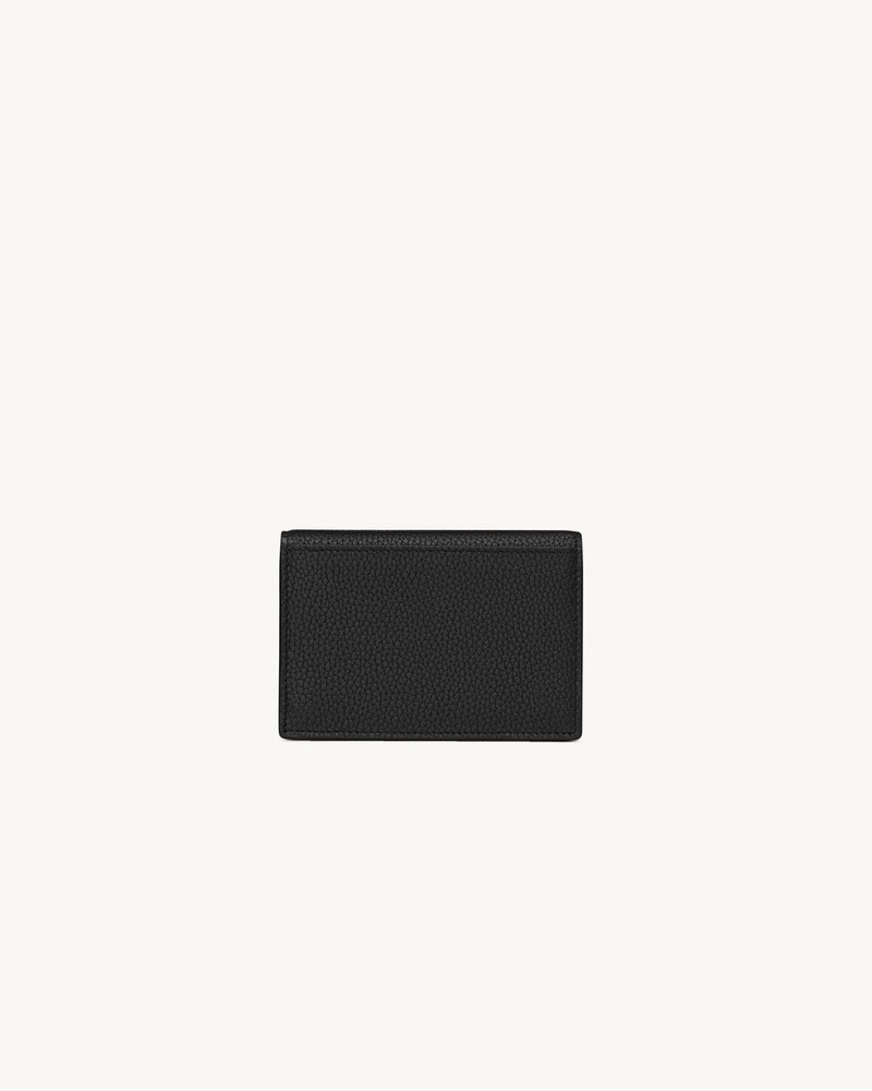 SAINT LAURENT CASSANDRE SHADOW SAINT LAURENT BUSINESS CARD CASE IN GRAINED LEATHER outlook
