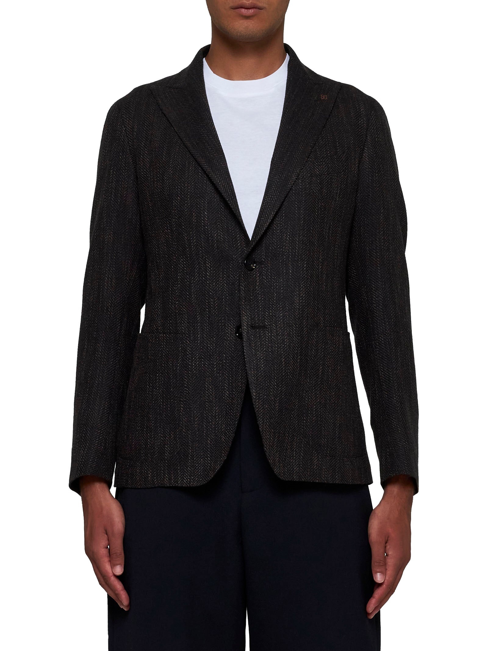 TAGLIATORE - Tagliatore Men Montecarlo Wool And Silk-Blend Blazer - 3