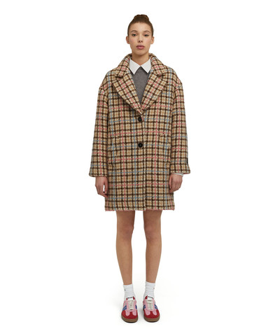 MSGM Blended wool coat with "Houndstooth Check" motif outlook