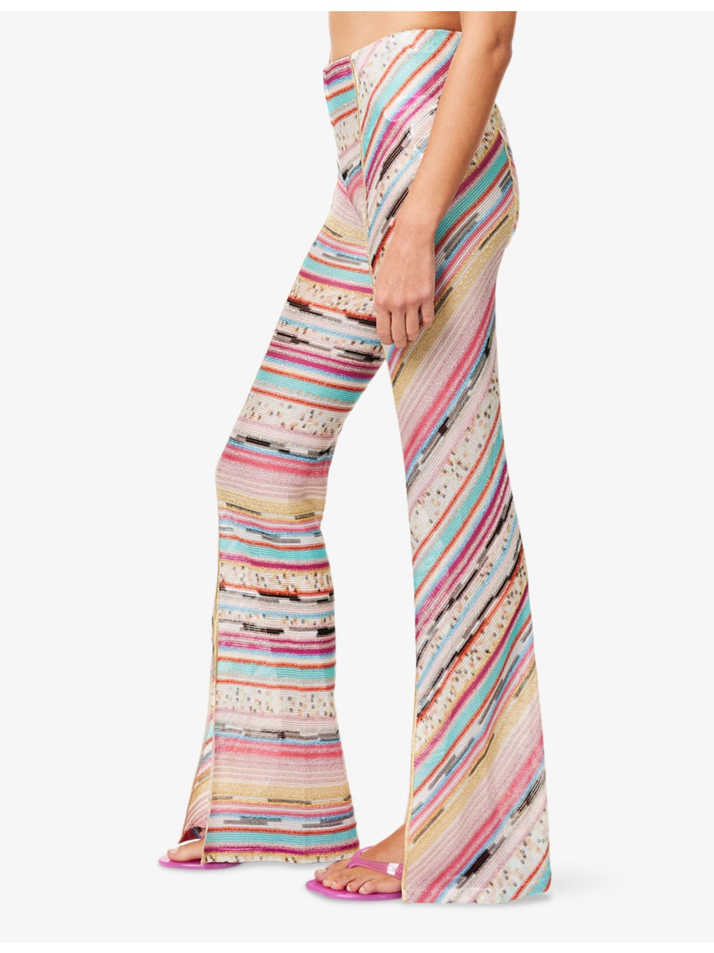Miss Striped Lurex Knitted Trousers - 3