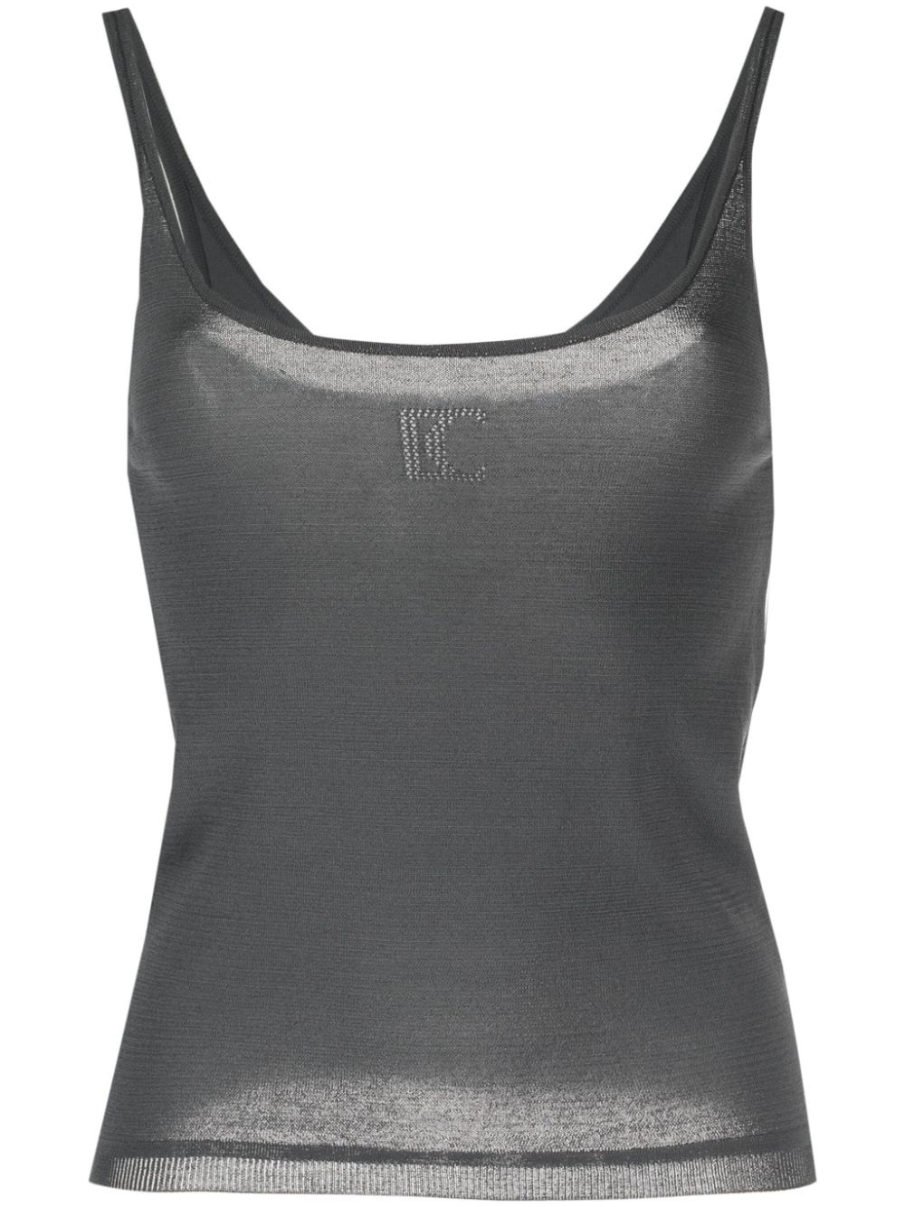 perforated knit tank top - 1