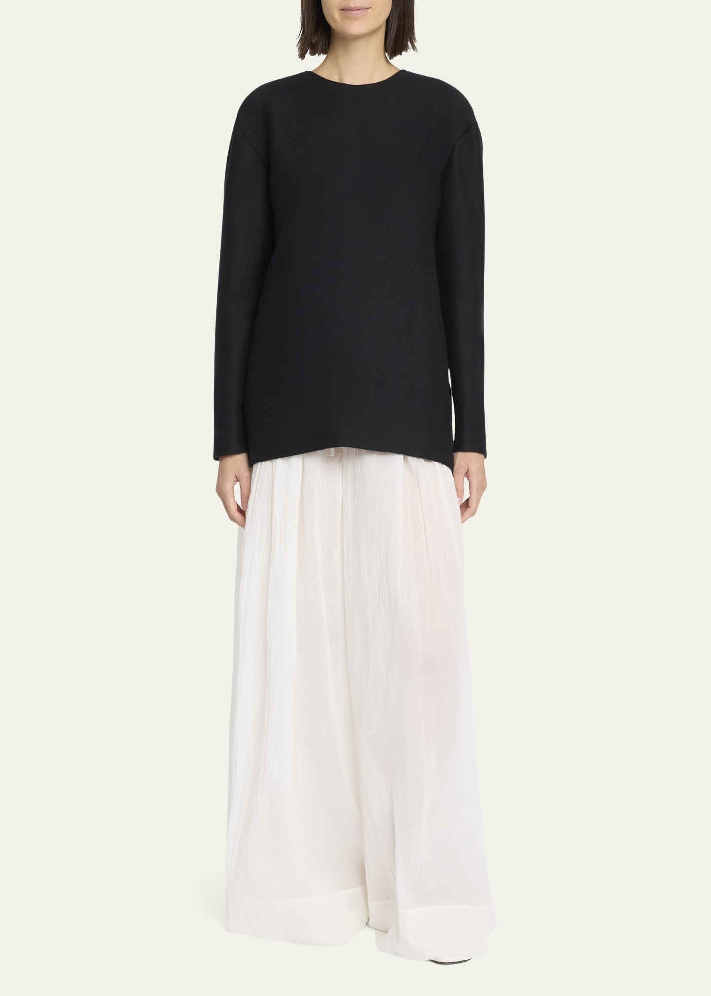Guri Ribbon Back Brushed Cashmere Top - 2