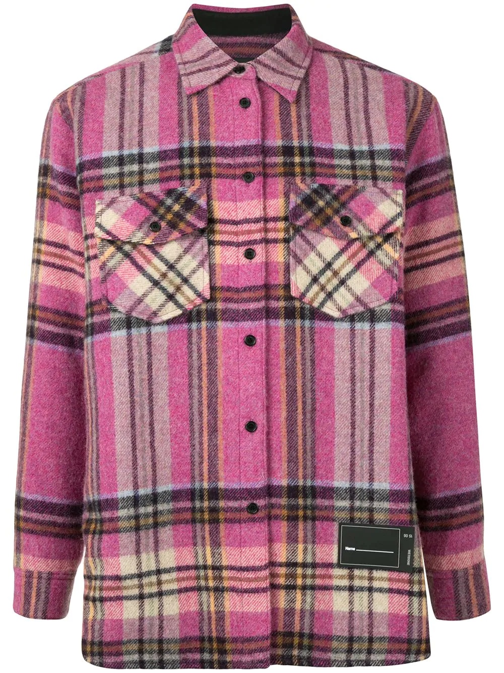 plaid wool overshirt - 1