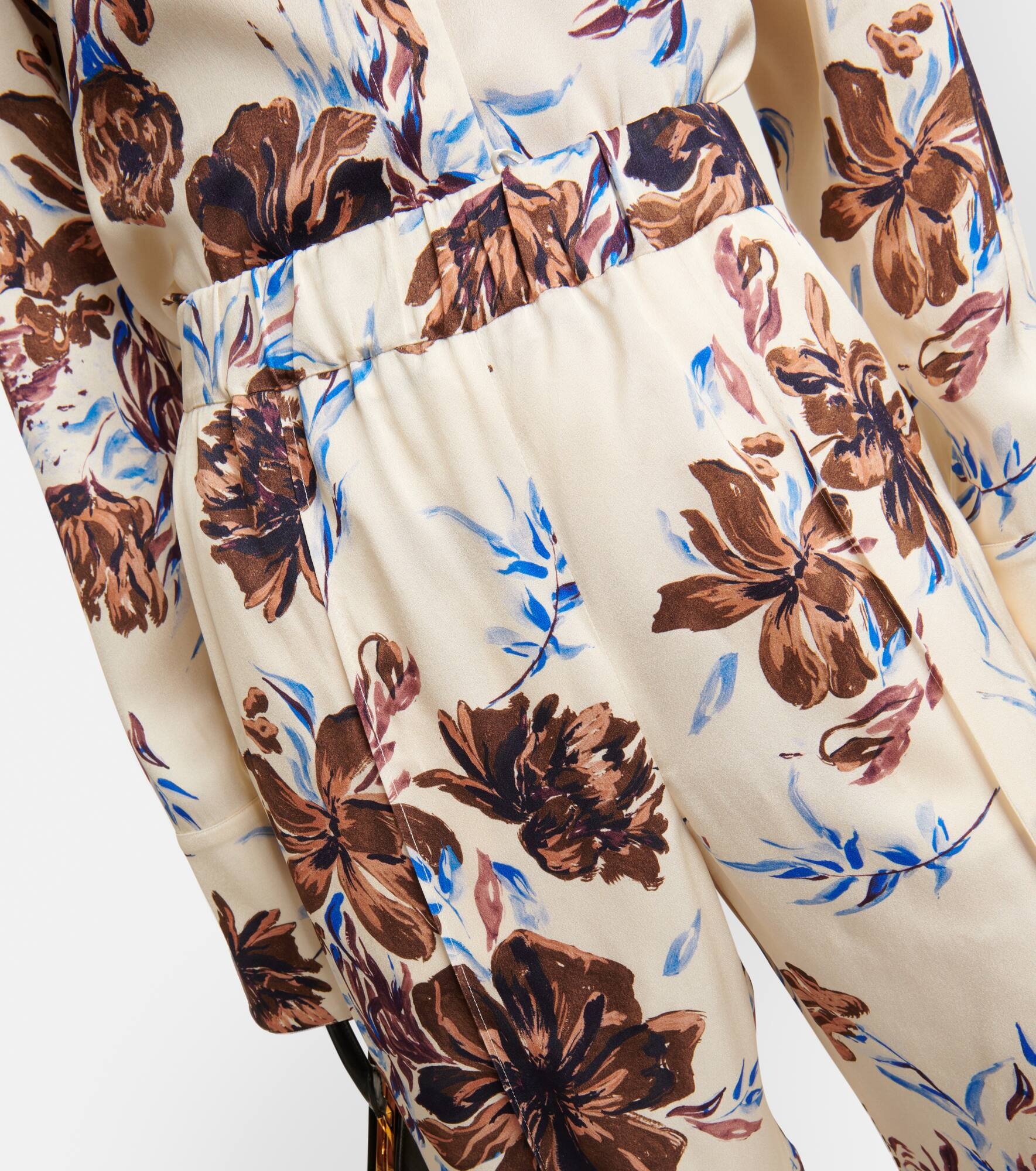 Floral high-rise wide-leg pants - 4