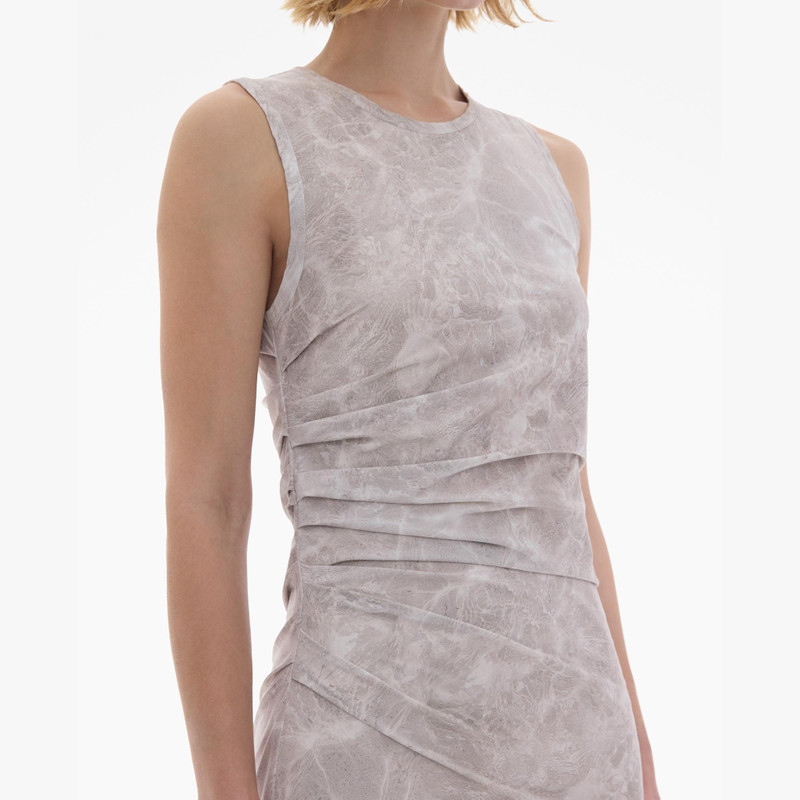 PRINTED RUCHED TANK DRESS 6