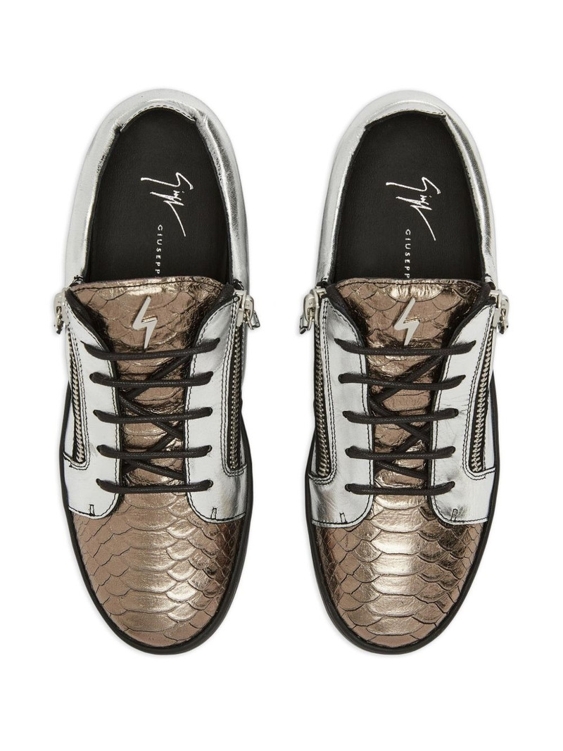 Frankie leather zip-detail sneakers 4
