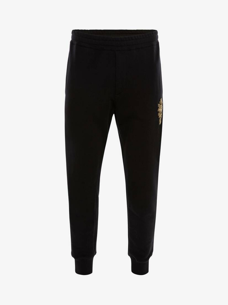 Crystal Embroidered Sweatpants in Black 1