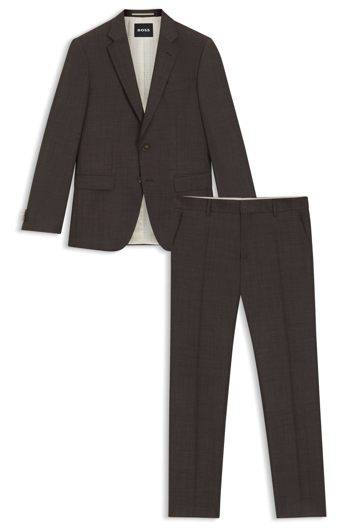 SLIM-FIT SUIT IN MICRO-PATTERNED STRETCH VIRGIN WOOL - 8