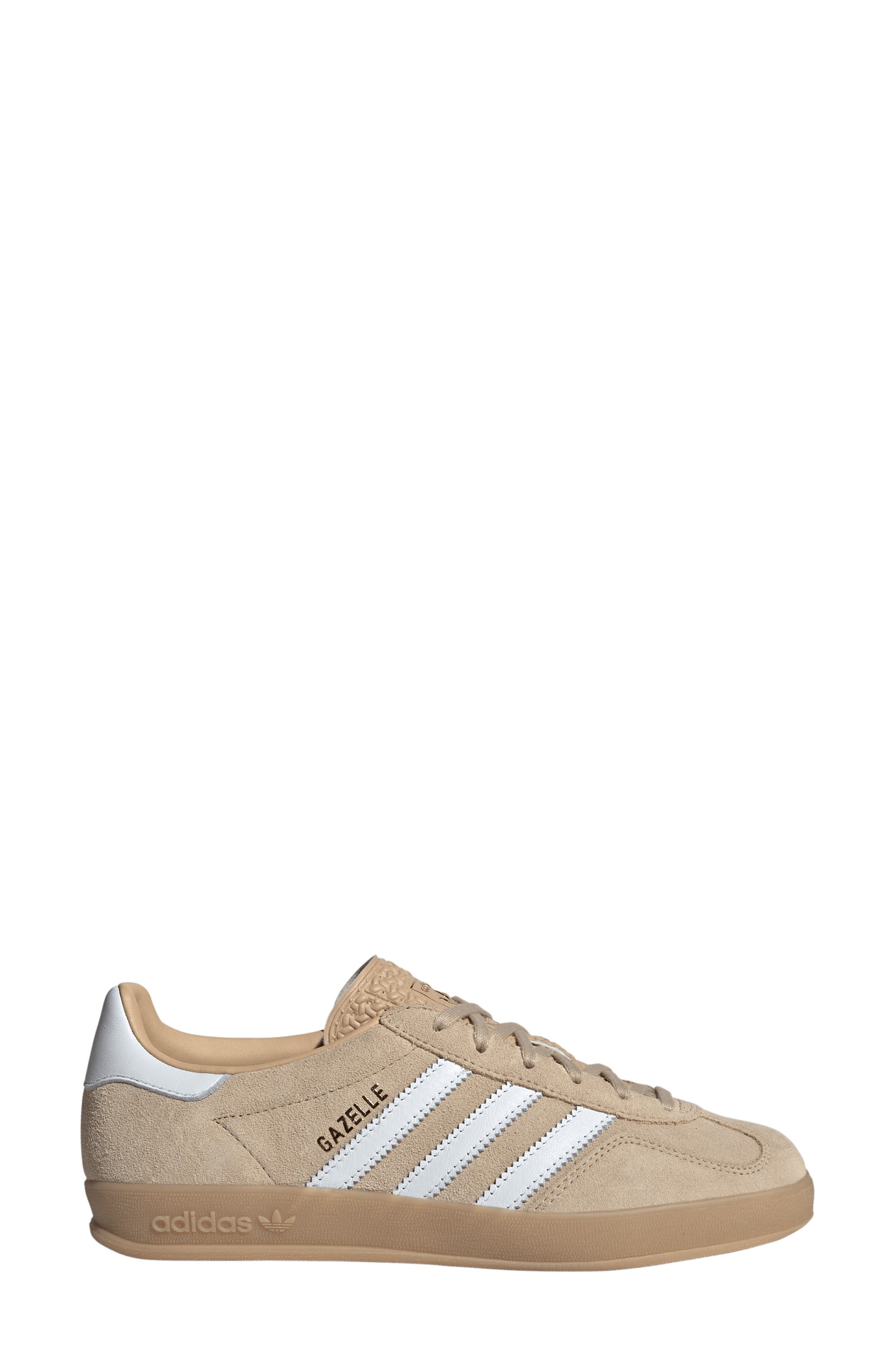 adidas Gazelle Indoor Sneaker in Magic Beige/White/Gum at Nordstrom - 3