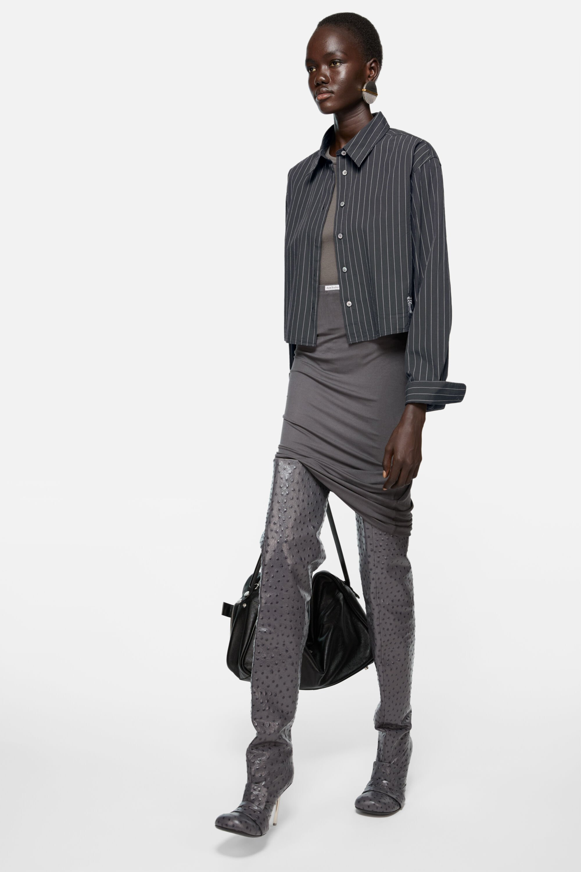 Shirt jacquard pinstripe - Black/white - 2