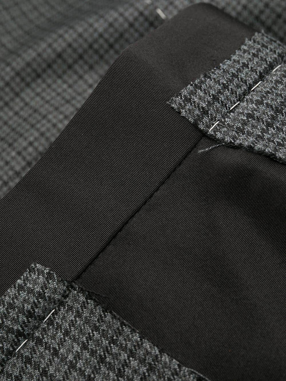 wool check straight trousers - 6