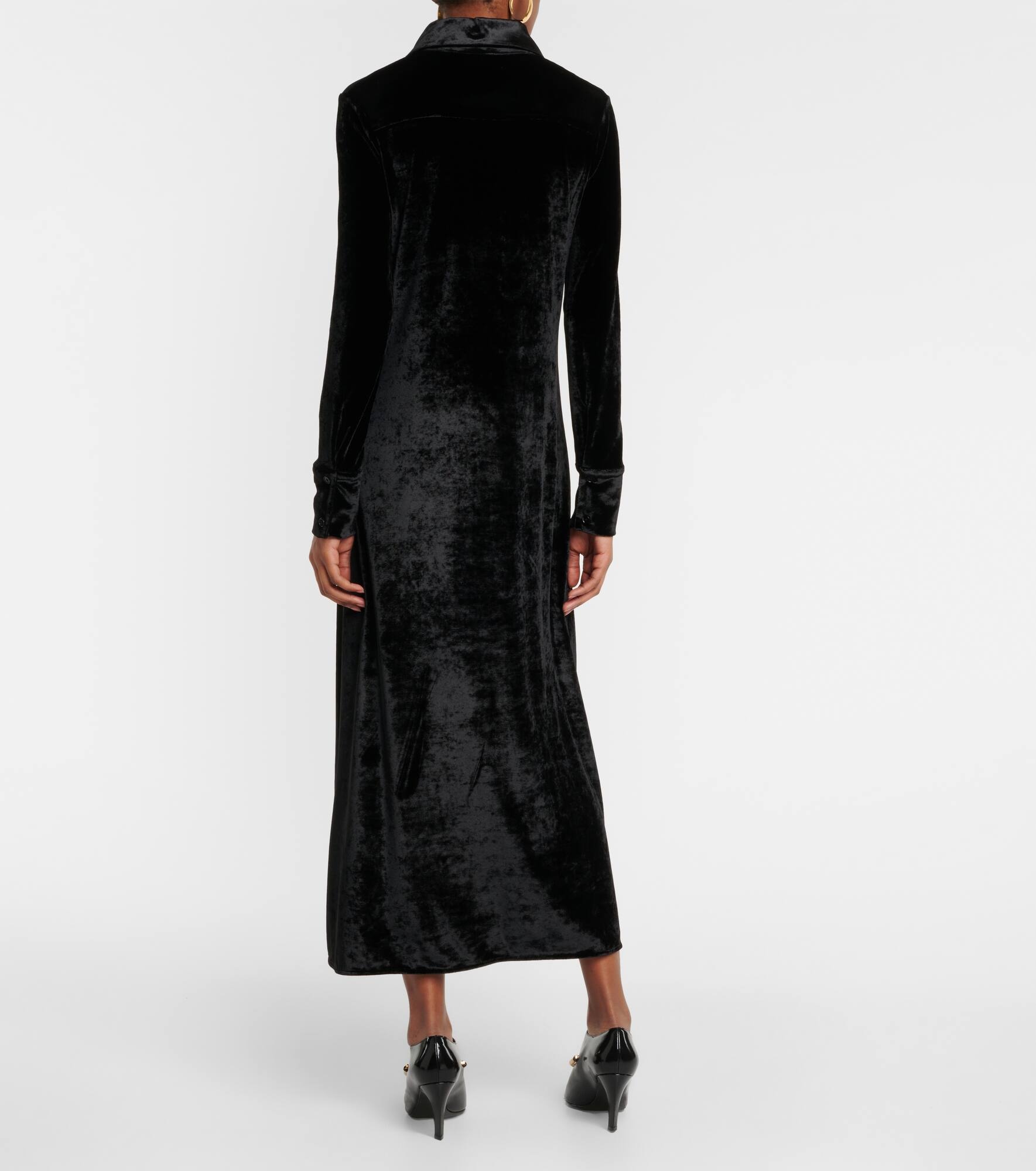Velvet shirt dress - 3