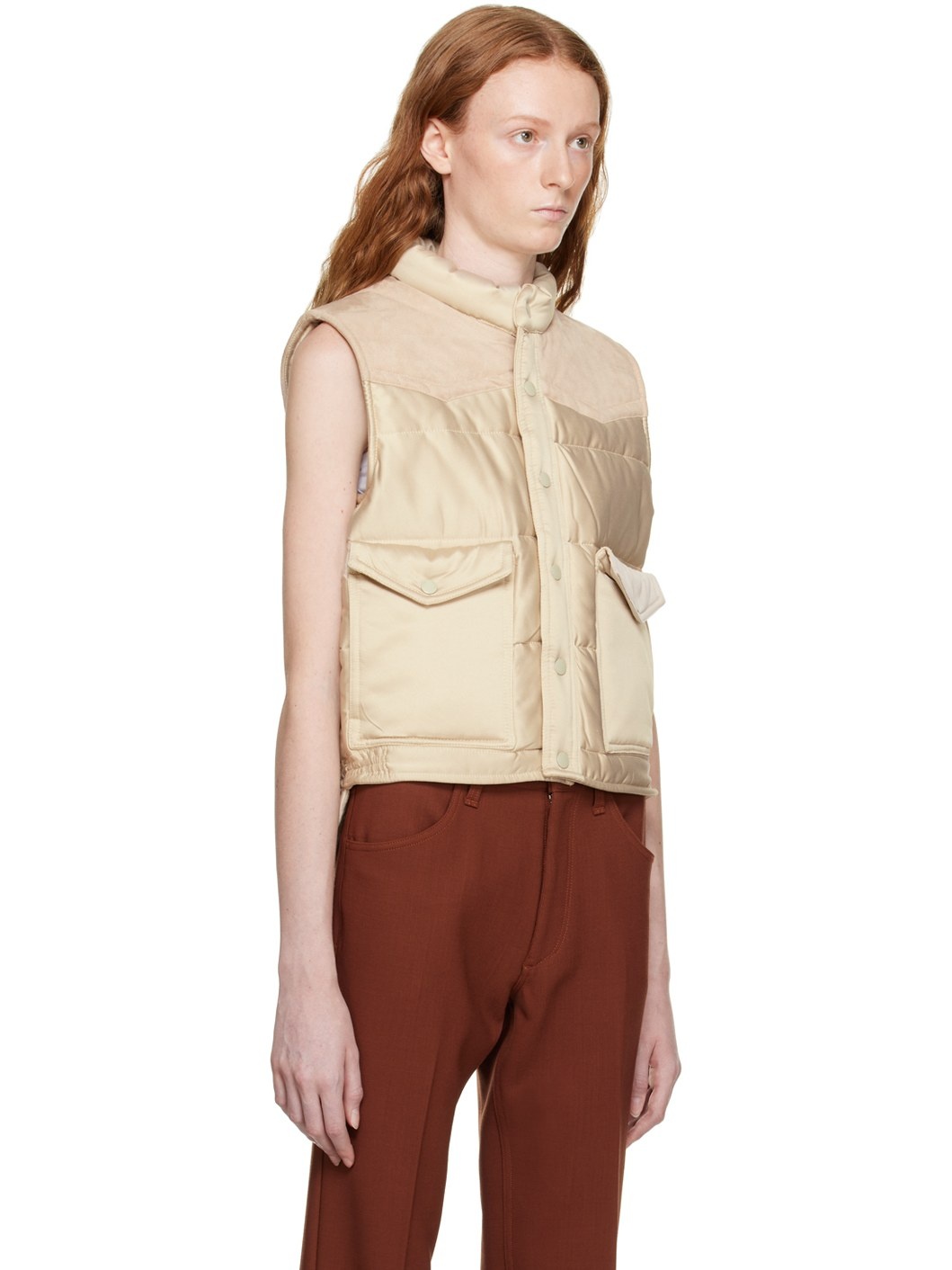 Taupe Erica Puffer Vest - 2