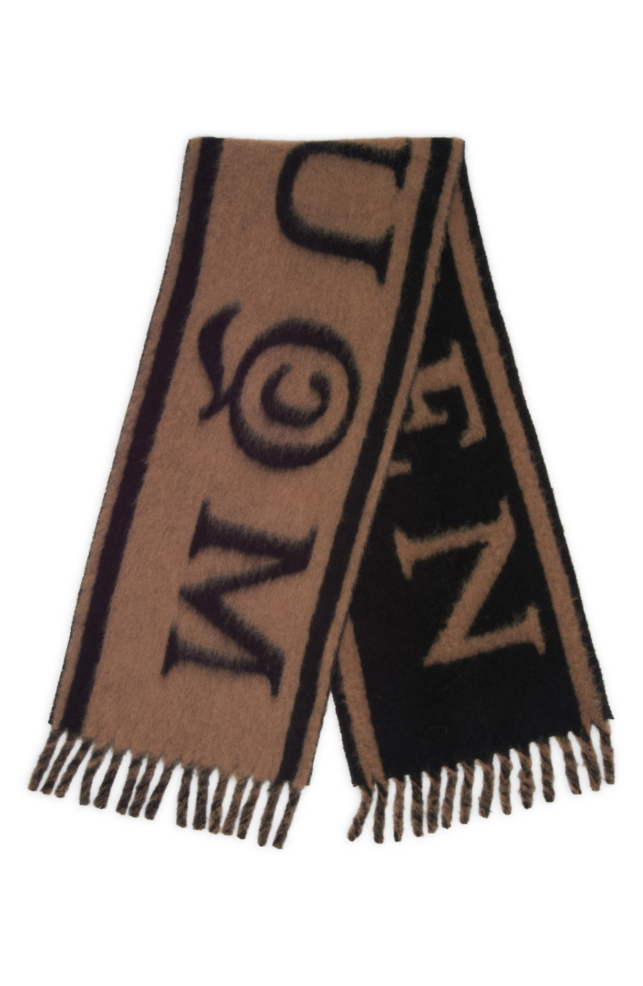 McQueen Reversible Alpaca & Wool Blend Scarf in Black/Camel at Nordstrom - 1
