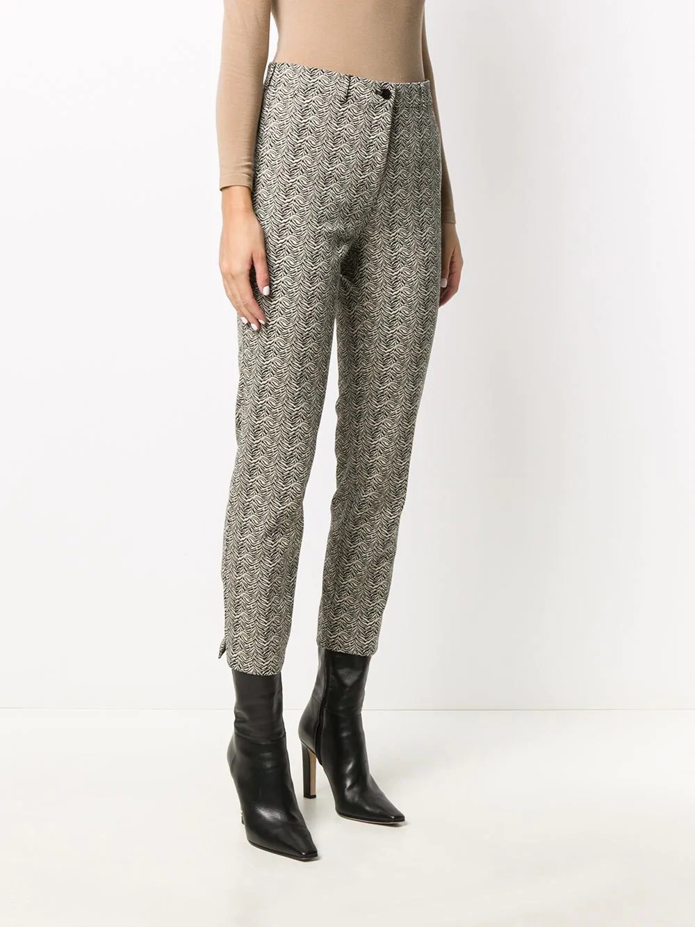 tiger stripe-pattern trousers - 3