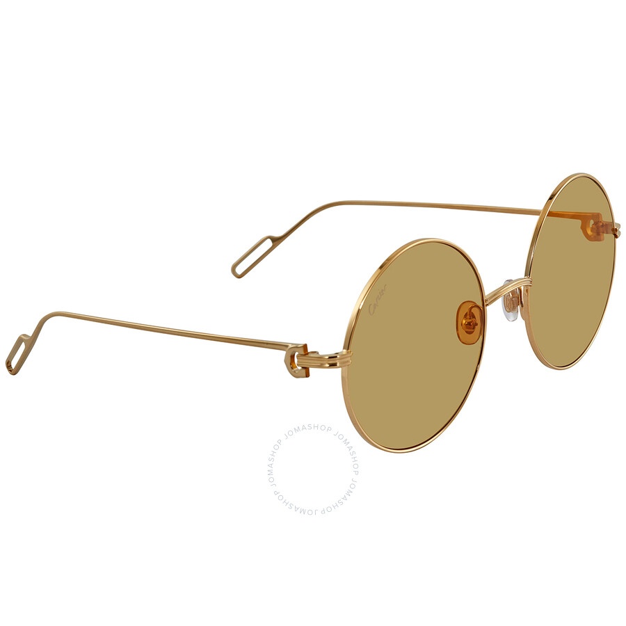 Cartier Yellow Round Ladies Sunglasses CT0156S 004 56 - 3