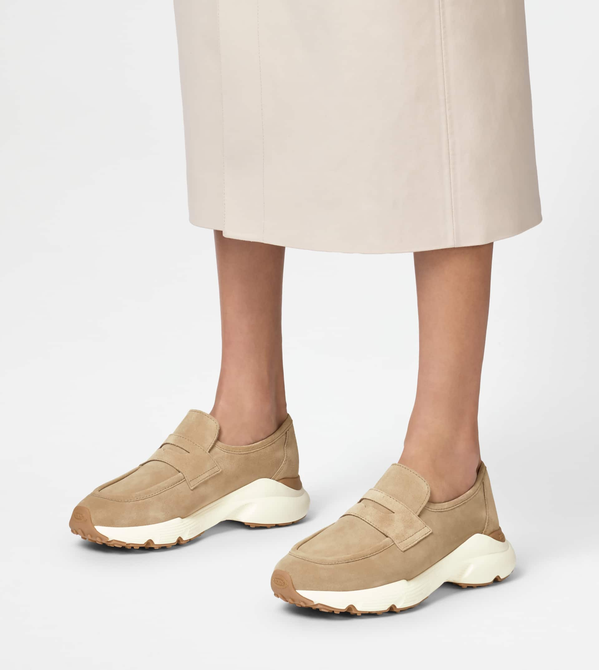 SPORTY LOAFERS IN SUEDE - BEIGE - 7